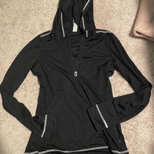 alo Black Hooded Women's quarter zip Top
